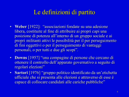 I PARTITI POLITICI - Dipartimento di Scienze sociali e politiche