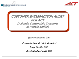 Scarica la sintesi dell`indagine di customer satisfaction ACT 2008
