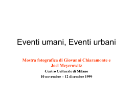 Eventi umani, Eventi urbani - Centro Culturale di Milano