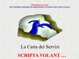 La Carta dei Servizi - Agenzia di Assistenza Tecnica agli Enti Locali