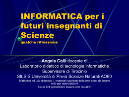 Informatica per i futuri insegnanti di Scienze