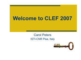Welcome to CLEF 2007