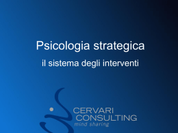 Psicologia strategica – il sistema degli inteventi