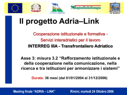 La Presentazione Adria-Link