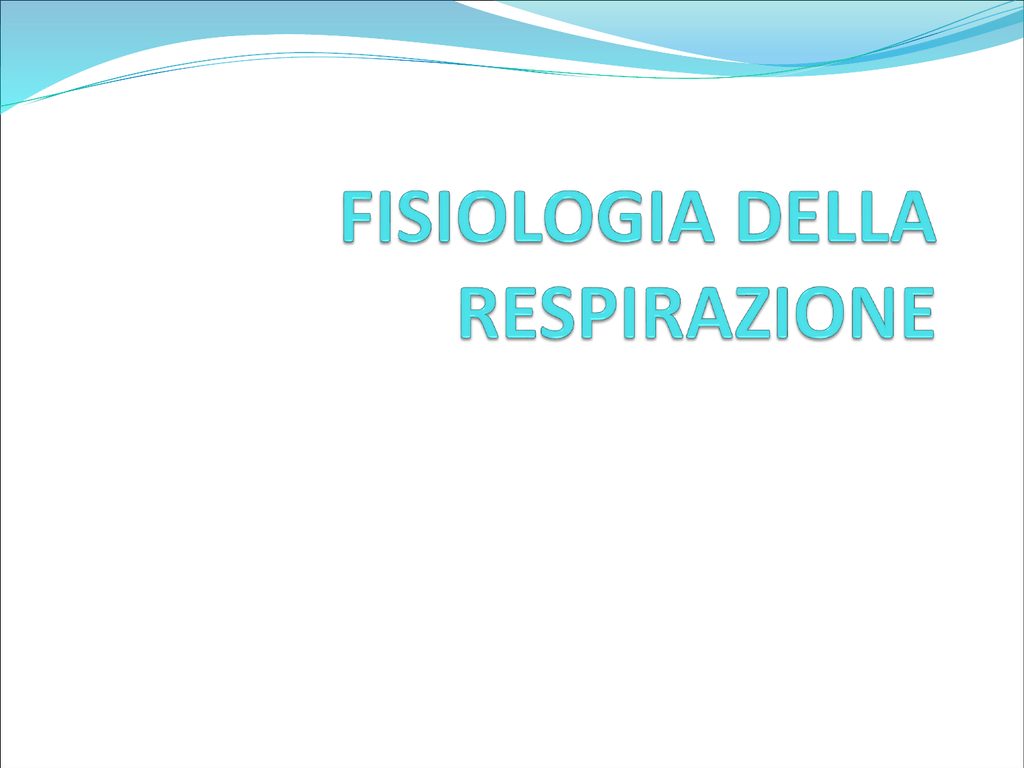 Fisiologia Della Respirazione E