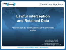 Lawful Interception and retained data prima presentazione di