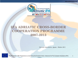 Presentazione del Programma IPA Adriatico