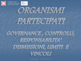 La governance delle societ&agrave; partecipate