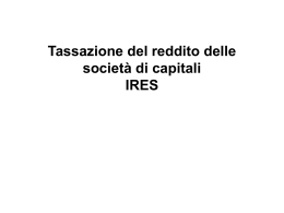 Tassazione del reddito delle società di capitali IRES