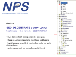 Sedi Decentrate - Gestione Progetti integrata con la contabilit&agrave; per il