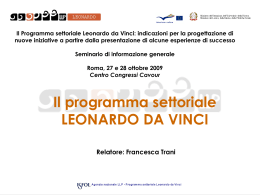 Priorità Nazionali – Italia - Programma Leonardo da Vinci