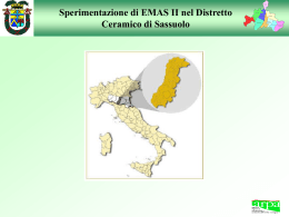 Sperimentazione di EMAS II nel Distretto Ceramico di Sassuolo Dati