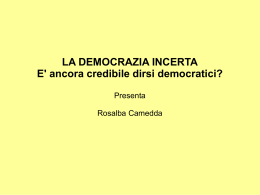 DEMOCRAZIA INCERTA_presentazione