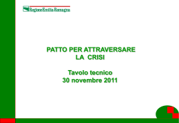 Le slides presentate al Tavolo Tecnico di monitoraggio sulla Crisi