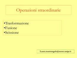 Le operazioni straordinarie - Dott.ssa