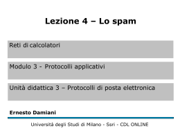Lo spam - Università degli Studi di Milano