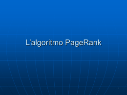 L`algoritmo PageRank - Dipartimento di Ingegneria dell`Informazione