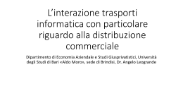 L`interazione trasporti informatica con particolare