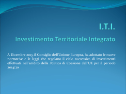 I.T.I. Investimento Territoriale Integrato