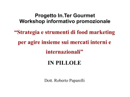Progetto In.Ter Gourmet Workshop informativo promozionale