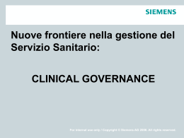 Nuove frontiere nella gestione del Servizio Sanitario: CLINICAL