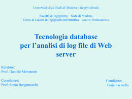Tecnologia database per l`analisi di log file di Web server