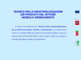 Tecnico della industrializzazione dei prodotti del settore mobile e