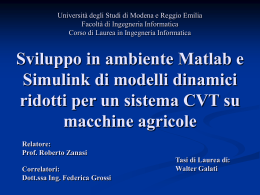 Diapositiva 1 - Università degli studi di Modena e Reggio Emilia