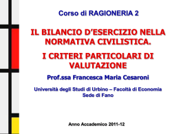 Immobilizzazioni materiali - Università di Urbino