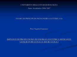 Lo scenario energetico - Dipartimento di Ingegneria dell`Energia