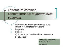 lezione letteratura catalana - Lingue e Letterature Straniere