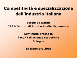 Teorie della specializzazione - Dipartimento di Scienze Statistiche