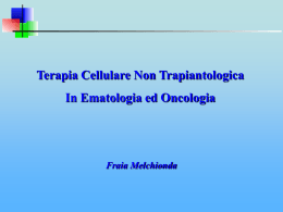 Terapia cellulare non trapiantologica