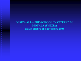 VISITA ALLA PRE-SCHOOL “VATTERN” DI MOTALA