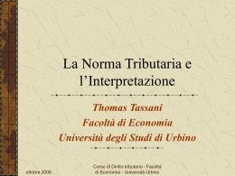 La Norma Tributaria - Universit&agrave; di Urbino