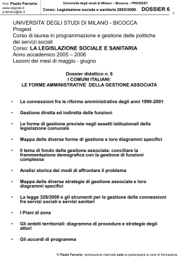 Dossier didattico n. 6: I COMUNI ITALIANI