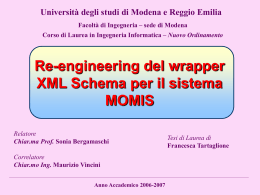 XML Schema - DBGroup - Università degli studi di Modena e