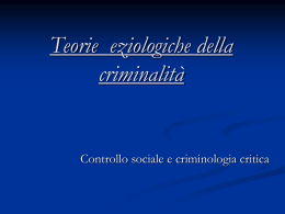 Teorie eziologiche della criminalit&agrave;