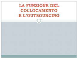 LA FUNZIONE DEL COLLOCAMENTO 1