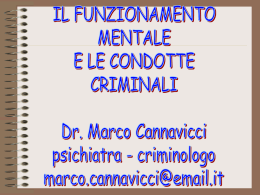 Il funzionamento mentale e le condotte criminali