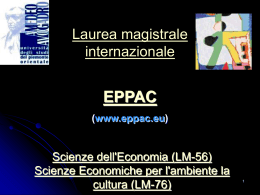 Scienze Economiche per l`ambiente la cultura (LM-76)