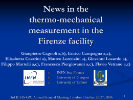 News from the thermo-mechanical measurements in the