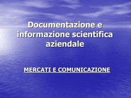 Documentazione e informazione scientifica aziendale