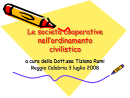 Le cooperative - Dipartimento di Giurisprudenza ed Economia