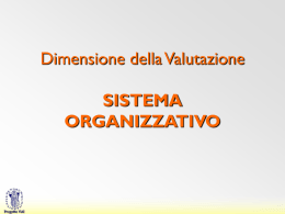 Dimensione della Valutazione SISTEMA ORGANIZZATIVO