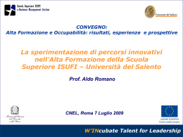 La sperimentazione di percorsi innovativi nell`alta formazione della