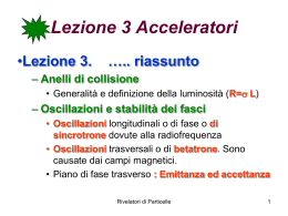 Lezione 3 Oscillazioni di sincrotrone
