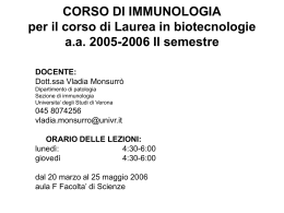 Corso di Immunologia lez 2