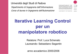 Iterative Learning Control per un manipolatore robotico