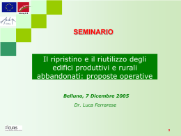 Presentazione del dott. Luca Ferrarese (Euris s.r.l.)